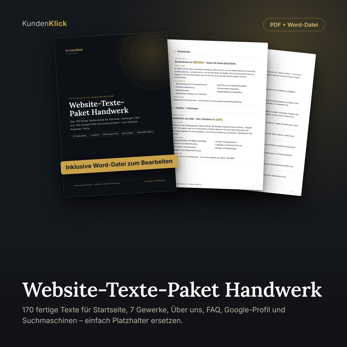 KundenKlick – Website-Texte-Paket Handwerk