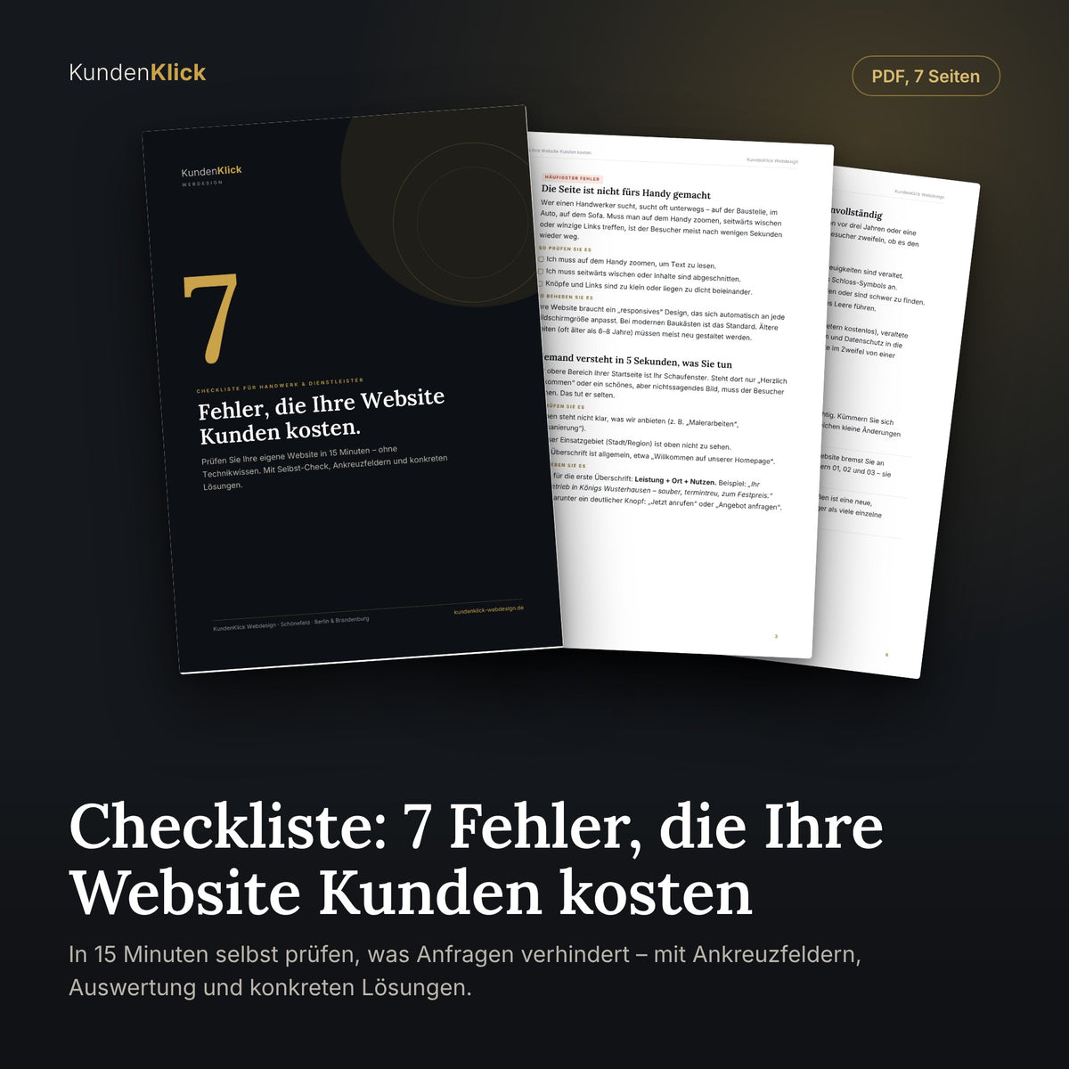 KundenKlick – Checkliste: 7 Website-Fehler