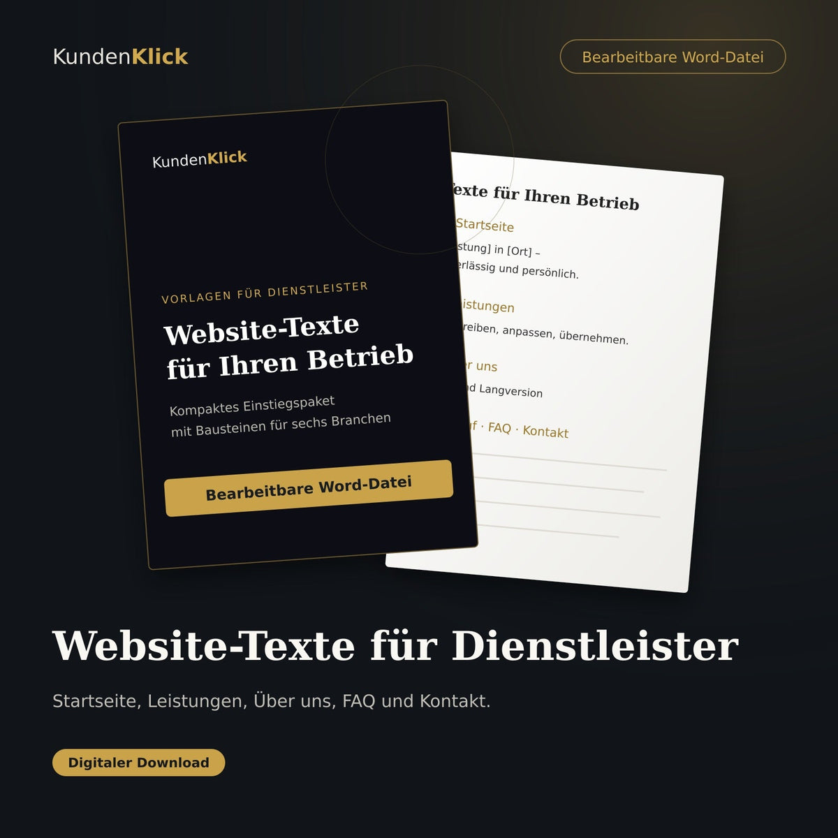 KundenKlick – Website-Texte für Dienstleister als bearbeitbare Word-Datei